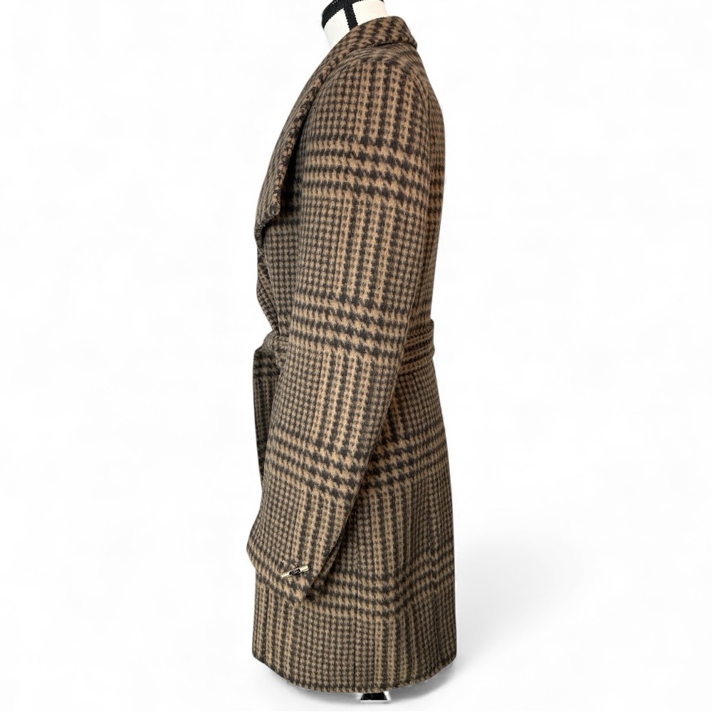 Calvin Klein Women’s Wool Blend Coat in Brown and Black Plaid | 8 - Picture 3 of 16